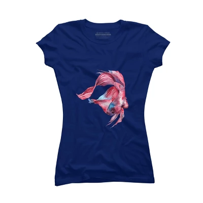 Junior's Design By Humans Betta Fish By GisaPizzatto T-Shirt 7 Junior's Design By Humans Betta Fish By GisaPizzatto T-Shirt - Image 7
