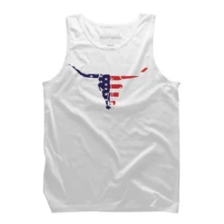 Men's Design By Humans July 4th American Flag Bull Horns Skull By Rasok Tank Top -Design By Humans GUEST 9f7cab30 5f68 498f b8bb 8bab6d29d5b3