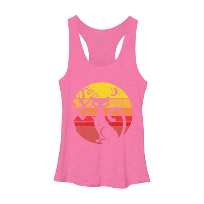 Women's Design By Humans Black Cat Halloween Costume Scary Vintage Cats By TaiHan Racerback Tank Top 5 Women's Design By Humans Black Cat Halloween Costume Scary Vintage Cats By TaiHan Racerback Tank Top - Image 5