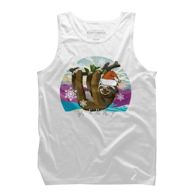 Men's Design By Humans Merry Slothmas - Funny Christmas Pajama For Sloth Lovers By TELO213 Tank Top 6 Men's Design By Humans Merry Slothmas - Funny Christmas Pajama For Sloth Lovers By TELO213 Tank Top - Image 6
