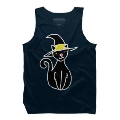 Men's Design By Humans Halloween Witchy Cat By BubbSnugg Tank Top -Design By Humans GUEST a05ea19c 4041 40ab b8f0 937ba0359ffa