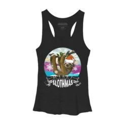 Women's Design By Humans Merry Slothmas - Funny Christmas Pajama For Sloth LoversÂ By TELO213 Racerback Tank Top -Design By Humans GUEST a1064813 5edc 45b8 8fd3 96b75009b1cb