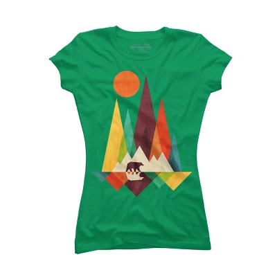 Junior's Design By Humans Mountain Bear By Radiomode T-Shirt 10 Junior's Design By Humans Mountain Bear By Radiomode T-Shirt - Image 10