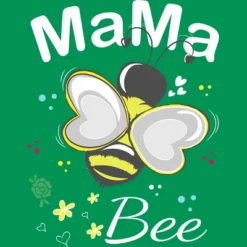 Junior's Design By Humans Mama Bee Floral Pattern By Aminemangaka1 T-Shirt