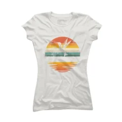 Junior's Design By Humans Hummingbird Vintage Retro Sunset Hummingbirds By JplusFunny T-Shirt -Design By Humans GUEST a3b4fe8f aca5 4dcc a6aa 9c63e442de3f