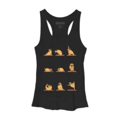 Women's Design By Humans Pug Yoga By Huebucket Racerback Tank Top -Design By Humans GUEST a4274913 babc 44d3 babe c781bf5b286d