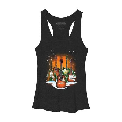 Women's Design By Humans Christmas Guitars By Cashfish Racerback Tank Top 3 Women's Design By Humans Christmas Guitars By Cashfish Racerback Tank Top - Image 3