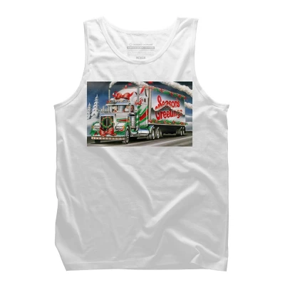Men's Design By Humans Truck Driver Christmas Shirt Seasons Greetings By Galvanized Tank Top 6 Men's Design By Humans Truck Driver Christmas Shirt Seasons Greetings By Galvanized Tank Top - Image 6