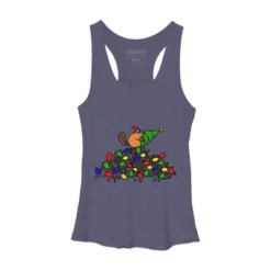Women's Design By Humans Cool Christmas Beaver Dding Lights To Dam By SmileToday Racerback Tank Top -Design By Humans GUEST a4f26129 0833 4e4c 9a80 1614864d8eb9