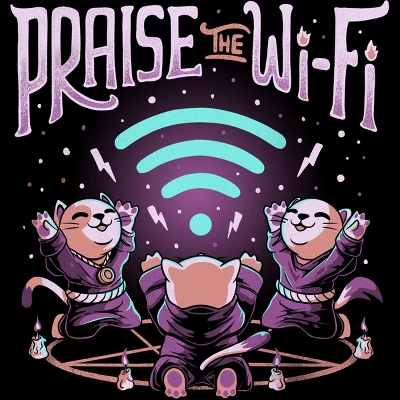 Men's Design By Humans Praise The Wifi Funny Evil Worship Cats By EduEly Tank Top 1 Men's Design By Humans Praise The Wifi Funny Evil Worship Cats By EduEly Tank Top