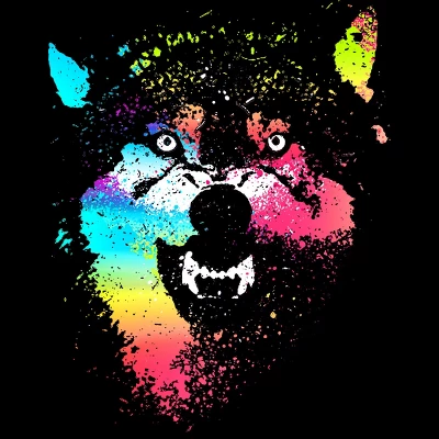 Women's Design By Humans Technicolor Wolf By Clingcling Racerback Tank Top 1 Women's Design By Humans Technicolor Wolf By Clingcling Racerback Tank Top