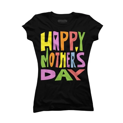 Junior's Design By Humans Happy Mother's Day Colorful Text By Yunta T-Shirt 2 Junior's Design By Humans Happy Mother's Day Colorful Text By Yunta T-Shirt - Image 2