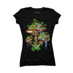Junior's Design By Humans Magic Mushrooms Island By Underheaven T-Shirt -Design By Humans GUEST a6a231f5 752f 45ad 8d06 7370b4949221