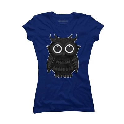Junior's Design By Humans Black Owl By Adamzworld T-Shirt 5 Junior's Design By Humans Black Owl By Adamzworld T-Shirt - Image 5