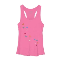 Women's Design By Humans Flying Paper Cranes Birds By Magnussons Racerback Tank Top -Design By Humans GUEST a9646788 dd31 4f86 ad32 8e4b7de2e793