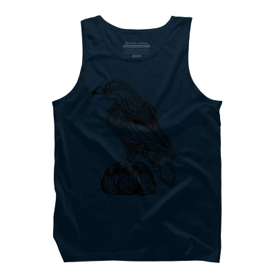 Men's Design By Humans Artistic Black Raven By Katrinawold Tank Top 3 Men's Design By Humans Artistic Black Raven By Katrinawold Tank Top - Image 3