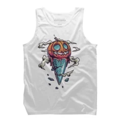 Men's Design By Humans Ice Cream Halloween By Onemoredesign Tank Top -Design By Humans GUEST ad809747 d63d 43f3 a9b6 fec99b37e0dc