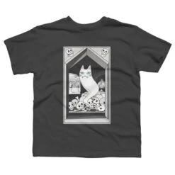 Boy's Design By Humans Ghost Cat The Keeper Of The Crypt By Runcatrun T-Shirt -Design By Humans GUEST af9f00b7 8068 49d7 b0c4 5b6b75a03efa