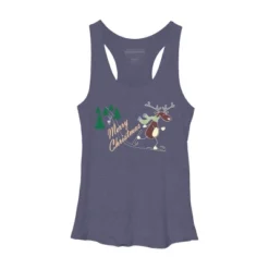 Women's Design By Humans Christmas Reindeer For Darks By Ozdilh Racerback Tank Top -Design By Humans GUEST afa85402 6c0e 48ec 8a00 d184fef997b8