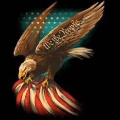 Men's Design By Humans July 4th American Eagle Carrying Flag By Paxdomino Tank Top