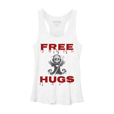 Women's Design By Humans Free Hugs Evil Scary Grim Reaper Halloween Gift By Pipetro Racerback Tank Top 5 Women's Design By Humans Free Hugs Evil Scary Grim Reaper Halloween Gift By Pipetro Racerback Tank Top - Image 5