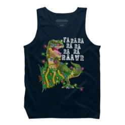 Men's Design By Humans Dinosaur Christmas By NekoShop Tank Top -Design By Humans GUEST b2ac74b5 ddd0 4177 8133 927d37d726f2