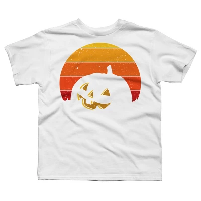 Boy's Design By Humans Vintage Retro Sunset Halloween Pumpkin I By Lemonpepper T-Shirt 4 Boy's Design By Humans Vintage Retro Sunset Halloween Pumpkin I By Lemonpepper T-Shirt - Image 4