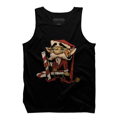 Men's Design By Humans The Candy Cane Elf By HawksAerie Tank Top 4 Men's Design By Humans The Candy Cane Elf By HawksAerie Tank Top - Image 4