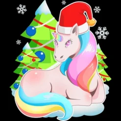 Men's Design By Humans Santa Magical Fantasy Unicorn Christmas T Shirt By Thebeardstudio Tank Top