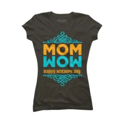 Junior's Design By Humans Happy Mother's Day Mom Wow By Tmsarts T-Shirt -Design By Humans GUEST b4560ddb 0653 4b02 9cf1 bf92b705775f