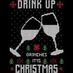 Men's Design By Humans Drink Up Grinches Ugly Christmas Sweater By Shirtpublic Tank Top