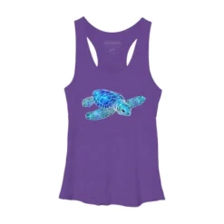 Women's Design By Humans Blue And Green Watercolor Sea Turtle By Maryedenoa Racerback Tank Top -Design By Humans GUEST b47403c4 7adc 4ea0 8223 0250a890fdc2
