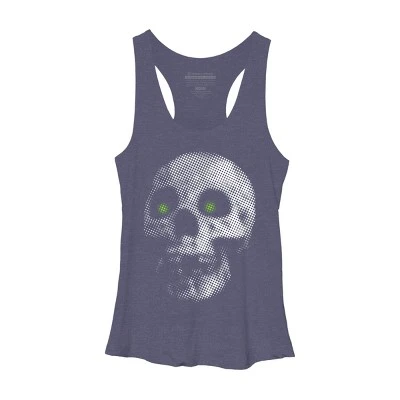 Women's Design By Humans Giant Halloween Skull By Robotface Racerback Tank Top 4 Women's Design By Humans Giant Halloween Skull By Robotface Racerback Tank Top - Image 4