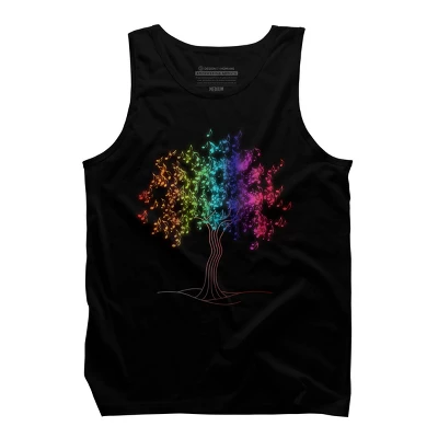 Men's Design By Humans Colorful Musical Note Tree By Valsymot Tank Top 2 Men's Design By Humans Colorful Musical Note Tree By Valsymot Tank Top - Image 2