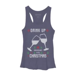 Women's Design By Humans Drink Up Grinches Ugly Christmas Sweater By Shirtpublic Racerback Tank Top -Design By Humans GUEST b61b1c99 0274 4084 a8c7 80328dc67f9a