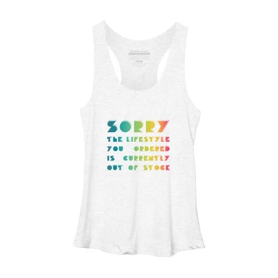Women's Design By Humans The Lifestyle You Ordered Is Currently Out Of Stock By OmegaAlpha Racerback Tank Top 3 Women's Design By Humans The Lifestyle You Ordered Is Currently Out Of Stock By OmegaAlpha Racerback Tank Top - Image 3