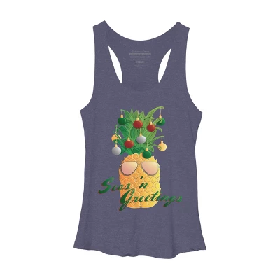 Women's Design By Humans Christmas Pineapple By Desdymona Racerback Tank Top 3 Women's Design By Humans Christmas Pineapple By Desdymona Racerback Tank Top - Image 3