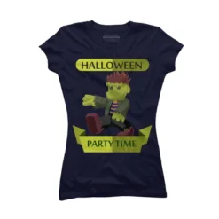 Junior's Design By Humans Happy Halloween Gift For Kid Cute Frankenstein By Thientd87 T-Shirt -Design By Humans GUEST b82cb98c 5ac7 4045 b50d 899c82fcc462