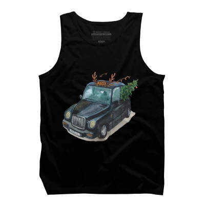 Men's Design By Humans Christmas Cab By ValerieShephard Tank Top 6 Men's Design By Humans Christmas Cab By ValerieShephard Tank Top - Image 6
