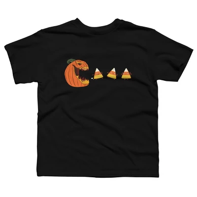 Boy's Design By Humans Halloween Gamer Pumpkin Eating Candy Corn By Rawresh6 T-Shirt 4 Boy's Design By Humans Halloween Gamer Pumpkin Eating Candy Corn By Rawresh6 T-Shirt - Image 4