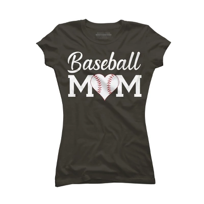 Junior's Design By Humans Baseball Mom Heart By Shirtpublic T-Shirt 4 Junior's Design By Humans Baseball Mom Heart By Shirtpublic T-Shirt - Image 4