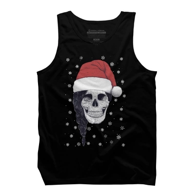 Men's Design By Humans Christmas Skull By Kodamorkovkart Tank Top 4 Men's Design By Humans Christmas Skull By Kodamorkovkart Tank Top - Image 4