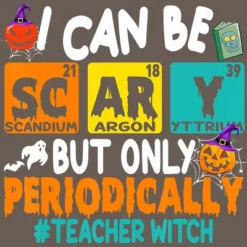 Women's Design By Humans I Can Be Scary But Only Periodically Science Halloween Gifts By Lenxeemyeu Racerback Tank Top