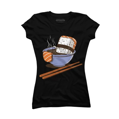 Junior's Design By Humans Sushi Bath Time By FernandoSala T-Shirt 3 Junior's Design By Humans Sushi Bath Time By FernandoSala T-Shirt - Image 3