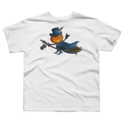 Boy's Design By Humans Halloween Flying Pumpkin By Officegeekshop T-Shirt -Design By Humans GUEST bc528152 ecf6 402a b765 cdebabc8702f