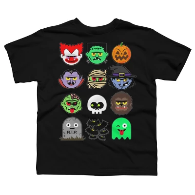 Boy's Design By Humans MONSTER FACES Halloween Emoji Shirt Skeleton Dracula Costume By Vomaria T-Shirt 4 Boy's Design By Humans MONSTER FACES Halloween Emoji Shirt Skeleton Dracula Costume By Vomaria T-Shirt - Image 4