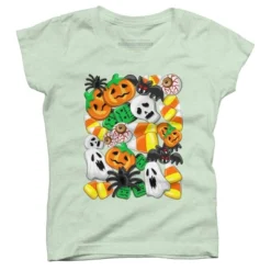 Girl's Design By Humans Halloween Spooky Candies Party By BluedarkArt T-Shirt -Design By Humans GUEST bd392ad1 4bcf 4023 9ea0 c9e3d145df29