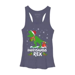 Women's Design By Humans Daddysaurus Christmas By NekoShop Racerback Tank Top -Design By Humans GUEST bd76e6d1 29a0 4df4 8fd1 d88a8a98fed1