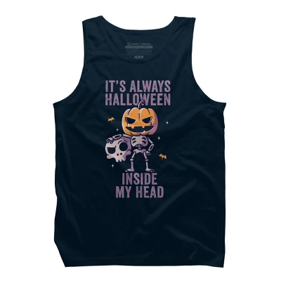 Men's Design By Humans It's Always Halloween Inside My Head Funny Cute Spooky By EduEly Tank Top 6 Men's Design By Humans It's Always Halloween Inside My Head Funny Cute Spooky By EduEly Tank Top - Image 6
