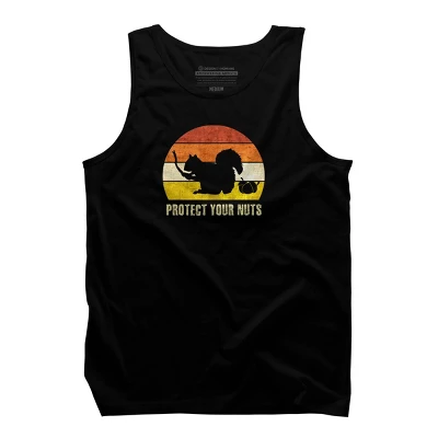 Men's Design By Humans Retro Squirrel Protect Your Nuts By Stellaandgrace Tank Top 2 Men's Design By Humans Retro Squirrel Protect Your Nuts By Stellaandgrace Tank Top - Image 2